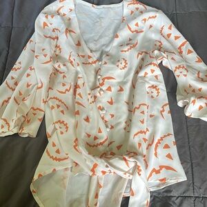 Halloween tie blouse